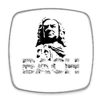 Johann Sebastian Bach - Viereckiger Kühlschrankmagnet - Weiß - Vorne