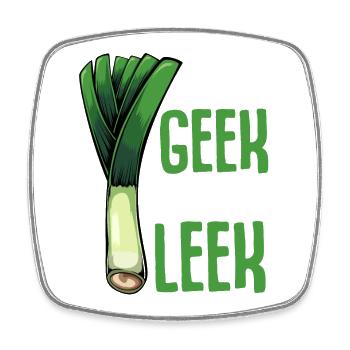 LauchGeek: Ich mag Lauch - Viereckiger Kühlschrankmagnet - Weiß - Vorne