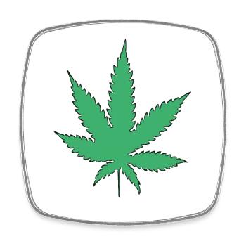 Feuille de cannabis - Magnet carré - blanc - Devant