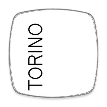 Torino – Vertical City Typo Design - Square fridge magnet - white - Front