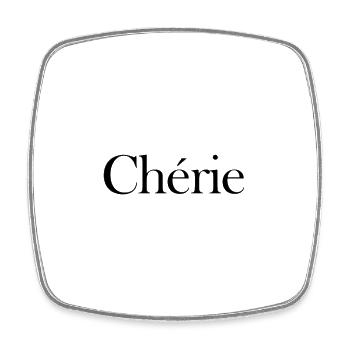 Chérie – Love design français - Magnet carré - blanc - Devant