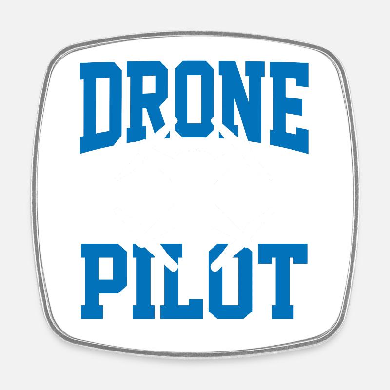 Pilote de drone - Magnet carré - blanc