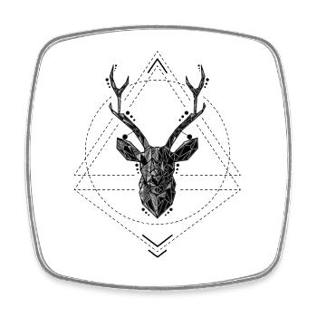 Hirsch - Viereckiger Kühlschrankmagnet - Weiß - Vorne