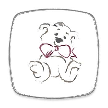 Süßer Teddybär  - Viereckiger Kühlschrankmagnet - Weiß - Vorne