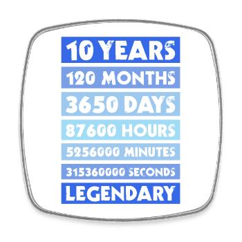 10 years birthday, anniversary, company, private - Square fridge magnet - white - Front