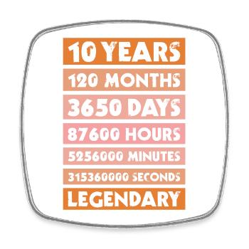 10 years anniversary, company, birthday, private - Square fridge magnet - white - Front