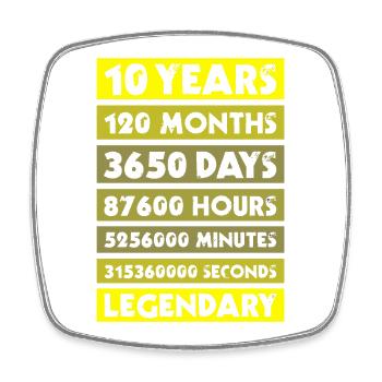 10 year anniversary, company, birthday, private - Square fridge magnet - white - Front