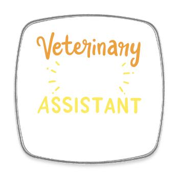 Veterinary Assistant Vet Tech - Square fridge magnet - white - Front