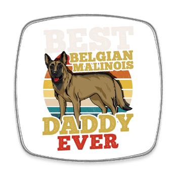 Malinois - Viereckiger Kühlschrankmagnet - Weiß - Vorne