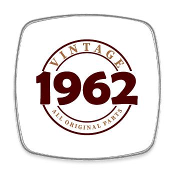 Vintage 1962 Original Stamp - Square fridge magnet - white - Front