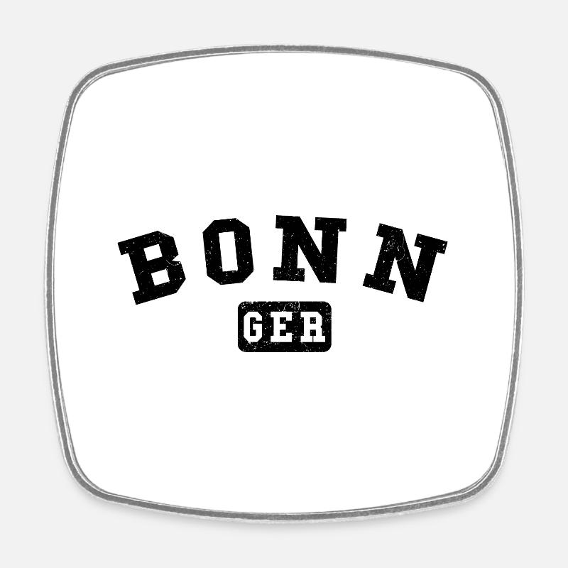 Bonn GER – Vintage Städte-Design - Viereckiger Kühlschrankmagnet - Weiß