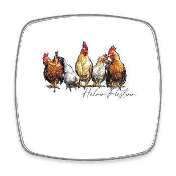 Conception drôle de chuchoteur de poulet pour les éleveurs - Magnet carré - blanc - Devant