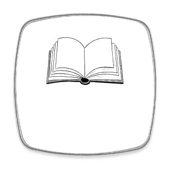 Bücher offenes Buch - Viereckiger Kühlschrankmagnet - Weiß - Vorne