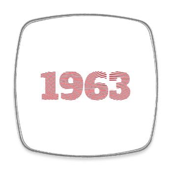 1963 Jahrgang - Viereckiger Kühlschrankmagnet - Weiß - Vorne