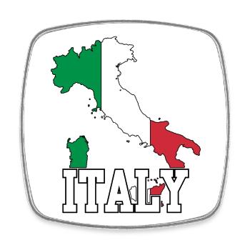 Italy - Square fridge magnet - white - Front