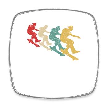 Skateboarding Skateboarder Skateboard Retro - Viereckiger Kühlschrankmagnet - Weiß - Vorne
