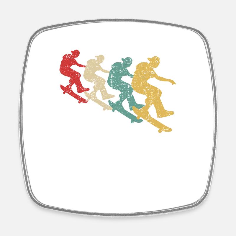 Skateboarding Skateboarder Skateboard Retro - Square fridge magnet - white