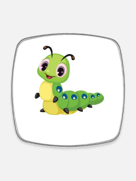 Chenille pour enfants - Magnet carré - blanc