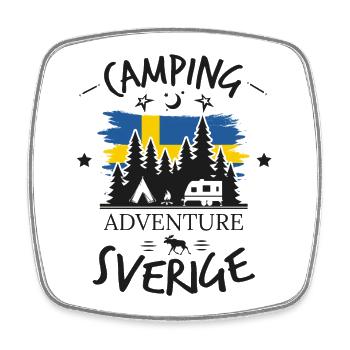 Camping Adventure Schweden Sverige Design - Viereckiger Kühlschrankmagnet - Weiß - Vorne