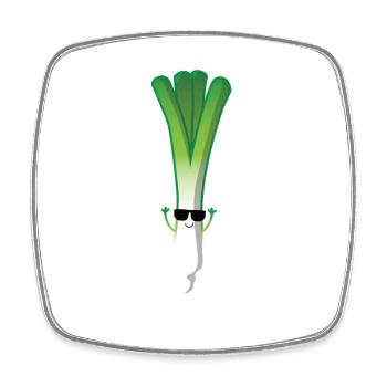 Leeks with sunglasses - Square fridge magnet - white - Front