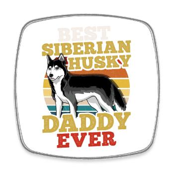 Siberian Husky Retro - Viereckiger Kühlschrankmagnet - Weiß - Vorne