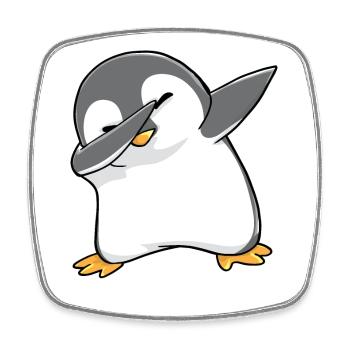 Pinguin Dabbing - Viereckiger Kühlschrankmagnet - Weiß - Vorne