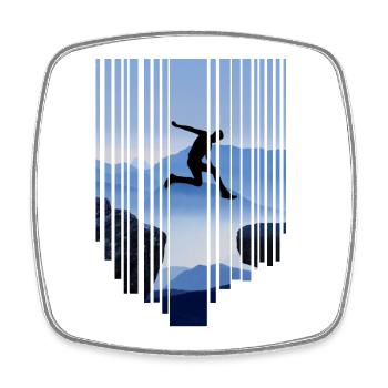 Saut de parkour - Magnet carré - blanc - Devant
