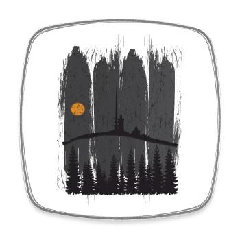 Harz Style - Brocken Forest Hiking Gift - Square fridge magnet - white - Front