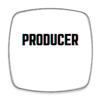 Producer Beat Produzent - Viereckiger Kühlschrankmagnet - Weiß - Vorne