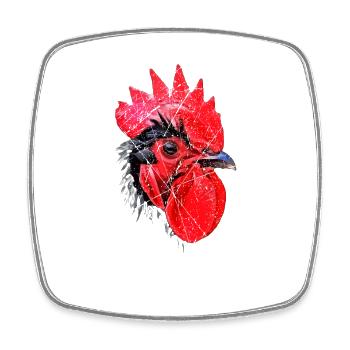 have you seen this chicken cool Rooster - Square fridge magnet - white - Front