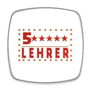 5 Sterne Lehrer / Bester Lehrer - Viereckiger Kühlschrankmagnet - Weiß - Vorne