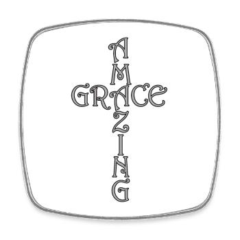 Design de croix de foi avec lettrage - Magnet carré - blanc - Devant