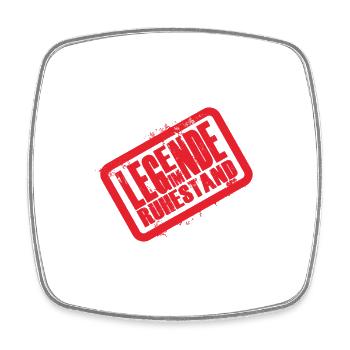 Verstellbares Liegendes Legenden-Design Rentner - Viereckiger Kühlschrankmagnet - Weiß - Vorne