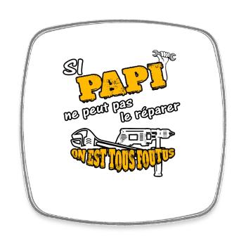 si papi Papy grand-père - Magnet carré - blanc - Devant