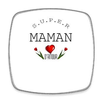 super maman d'amour maman de l'année - Magnet carré - blanc - Devant