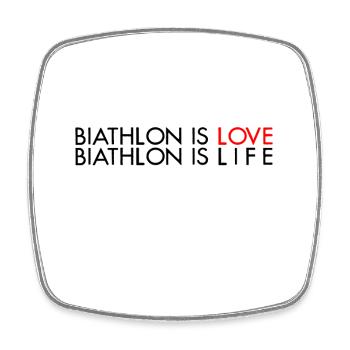 Biathlon is love - Square fridge magnet - white - Front