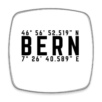 Bern Houptstadt coordinates - Square fridge magnet - white - Front