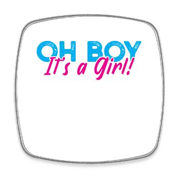 Gender Reveal Party Schwangerschaft Babyparty - Viereckiger Kühlschrankmagnet - Weiß - Vorne