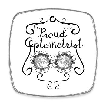 Proud optometrist - Square fridge magnet - white - Front
