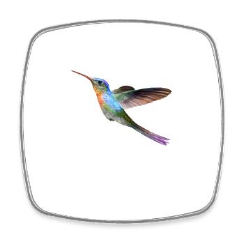 Colorful hummingbird in flight - Square fridge magnet - white - Front