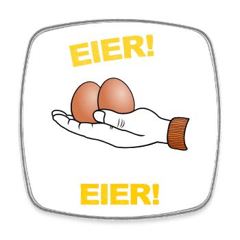 Eier, Klöten, Chochones, Hühnerei, Hoden, Sack - Viereckiger Kühlschrankmagnet - Weiß - Vorne