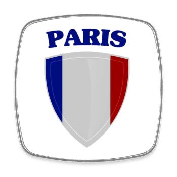 Paris - Viereckiger Kühlschrankmagnet - Weiß - Vorne