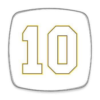 Maillot 10 numéros - Magnet carré - blanc - Devant
