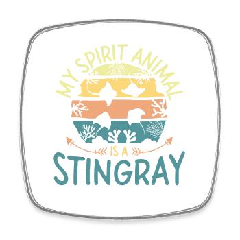My spirit animal is a stingray - Square fridge magnet - white - Front