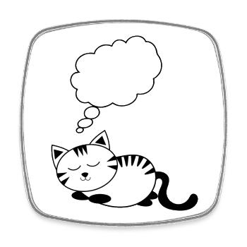 Katze KätzchenTier Comic personalisierbar Geschenk - Viereckiger Kühlschrankmagnet - Weiß - Vorne