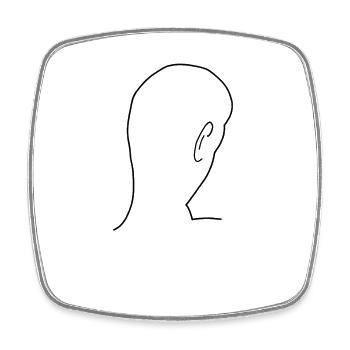 Back of the head bald - Square fridge magnet - white - Front