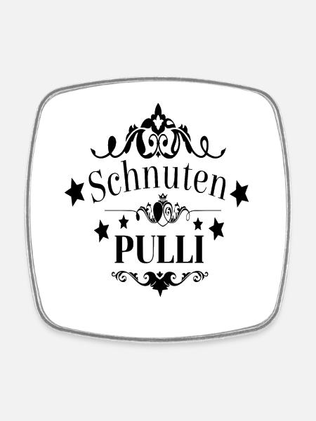 Norddeutsch Schnutenpulli - Viereckiger Kühlschrankmagnet - Weiß