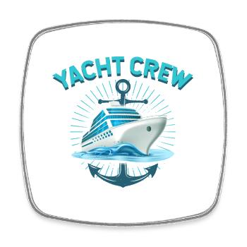 YACHT CREW - Viereckiger Kühlschrankmagnet - Weiß - Vorne