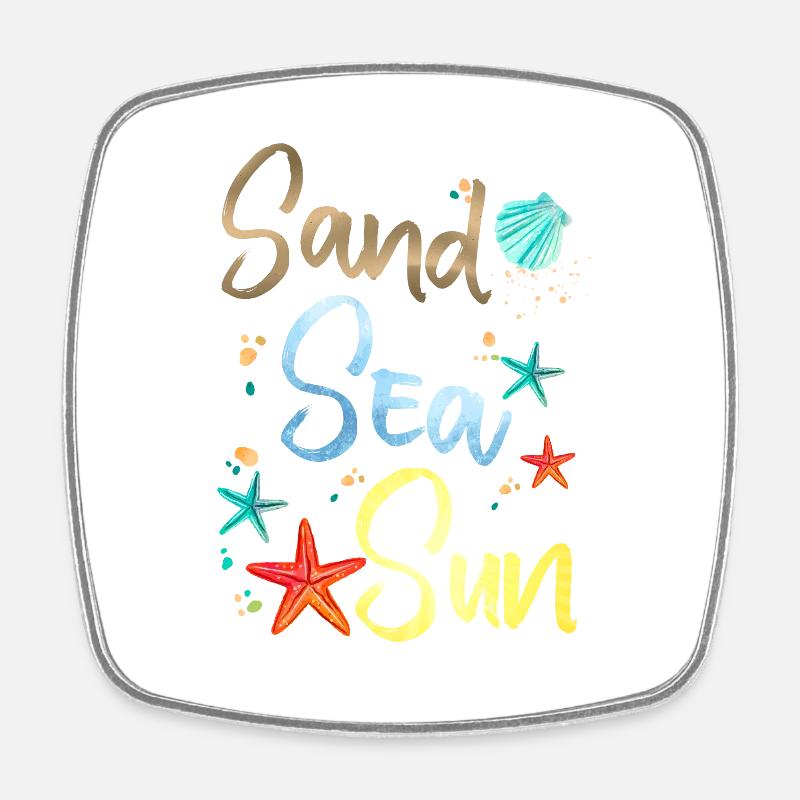 Sand Lake Sun Illustration - Square fridge magnet - white