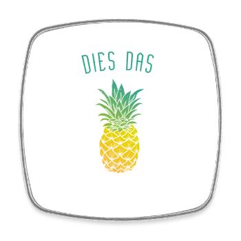 dies das Ananas - Viereckiger Kühlschrankmagnet - Weiß - Vorne
